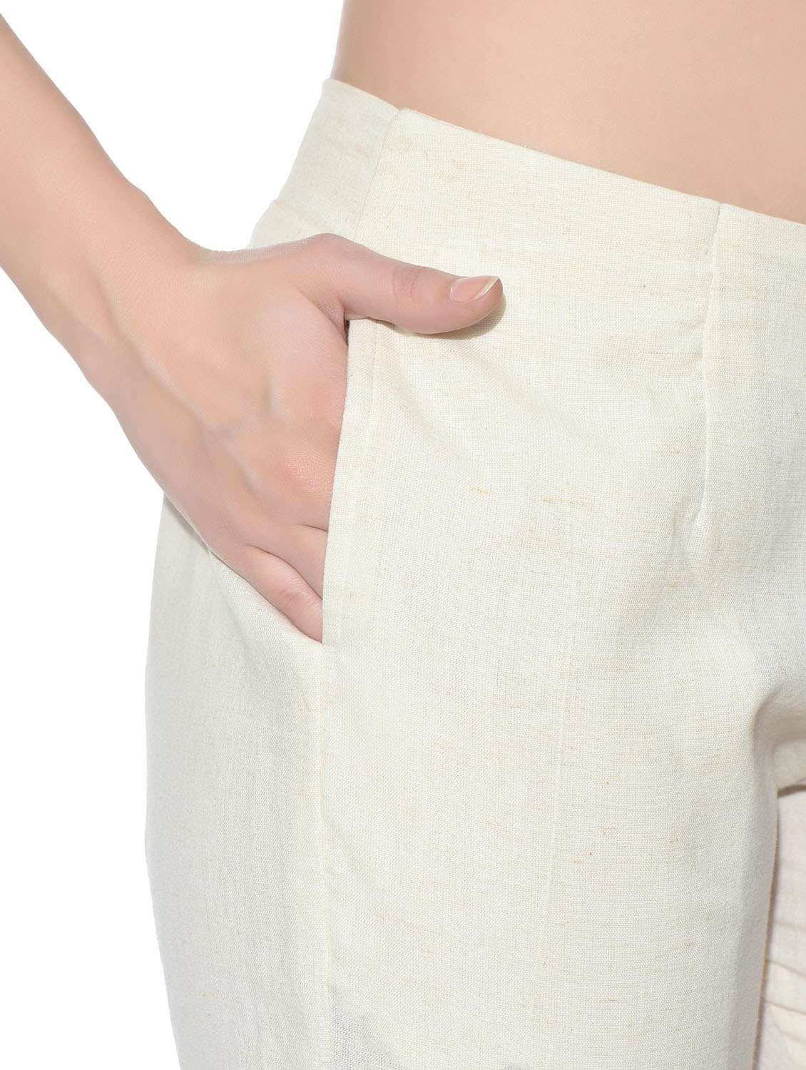 women solid pleated cigarette pants - 12779107 - Standard Image - 3