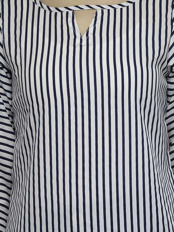 women's a line key hole neck top - 12782387 -  Standard Image - 3