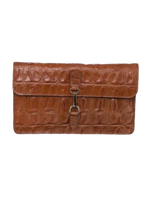 brown leather clutch - 12785201 - Standard Image - 0