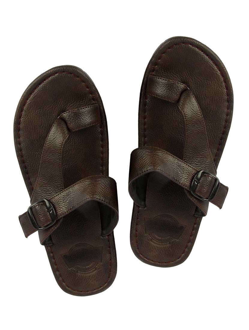 brown leatherette slipper - 12785250 - Standard Image - 3