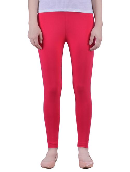 pink cotton lycra ankle length legging - 12786066 -  Standard Image - 0