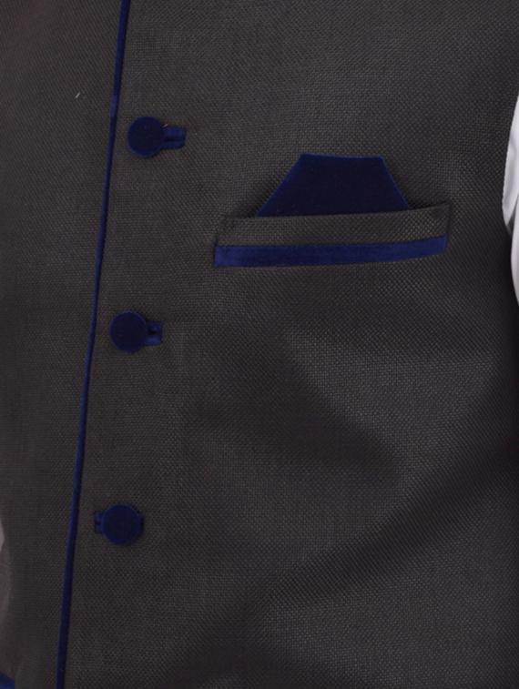 black cotton nehru jacket - 12787140 - Standard Image - 3