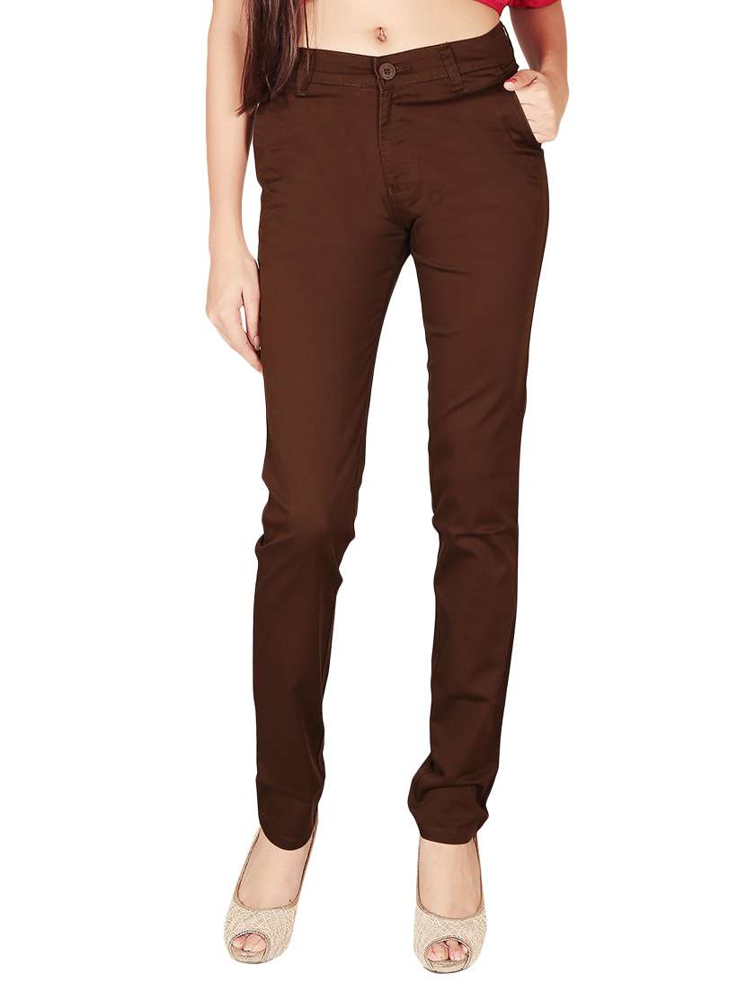 brown cotton chinos - 12788605 -  Zoom Image - 0