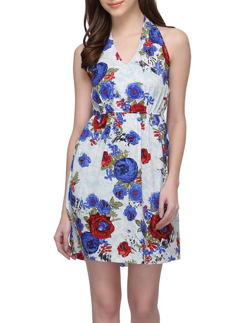 blue crepe a-line dress - 12790696 -  Standard Image - 0