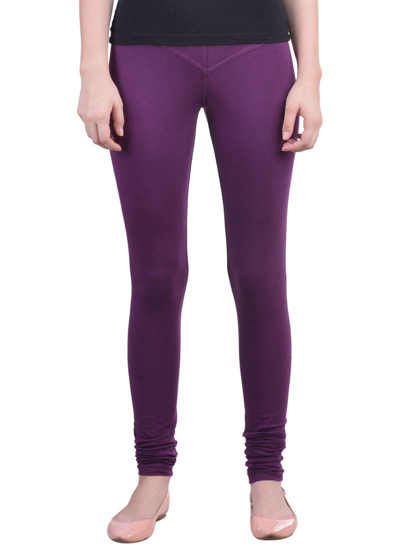 purple cotton lycra ankle length legging