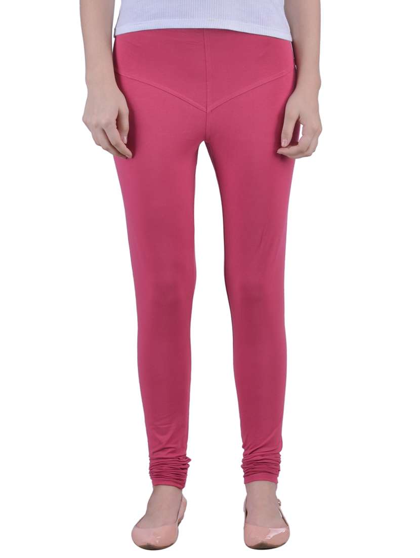 pink cotton lycra full length legging