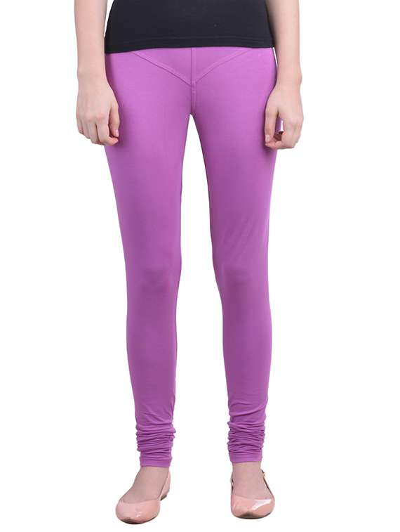 purple cotton lycra full length legging