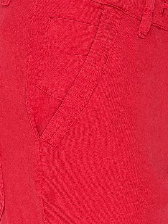 mufti mens red slim fit mid rise trousers - 12792480 - Standard Image - 3