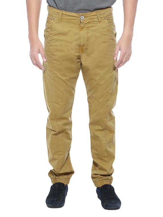 mufti mens khaki sports fit mid rise joggers - 12792525 -  Zoom Image - 0