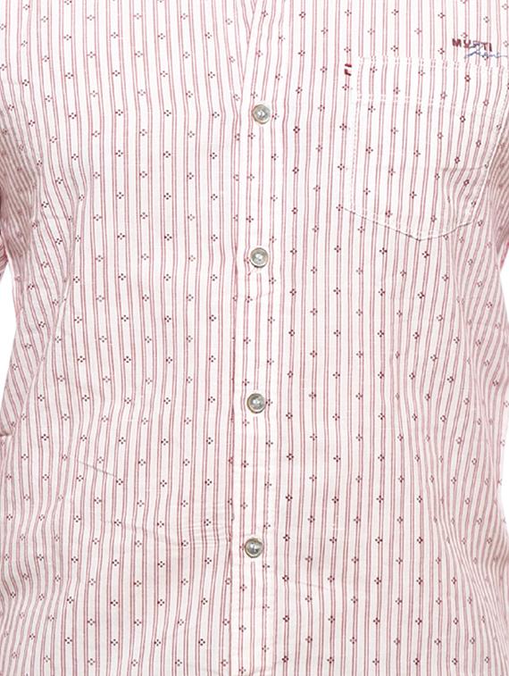 mufti mens red slim fit mid rise casual shirts - 12792624 - Standard Image - 3