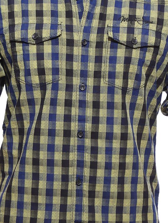 mufti mens yellow slim fit mid rise casual shirts - 12792633 - Standard Image - 3