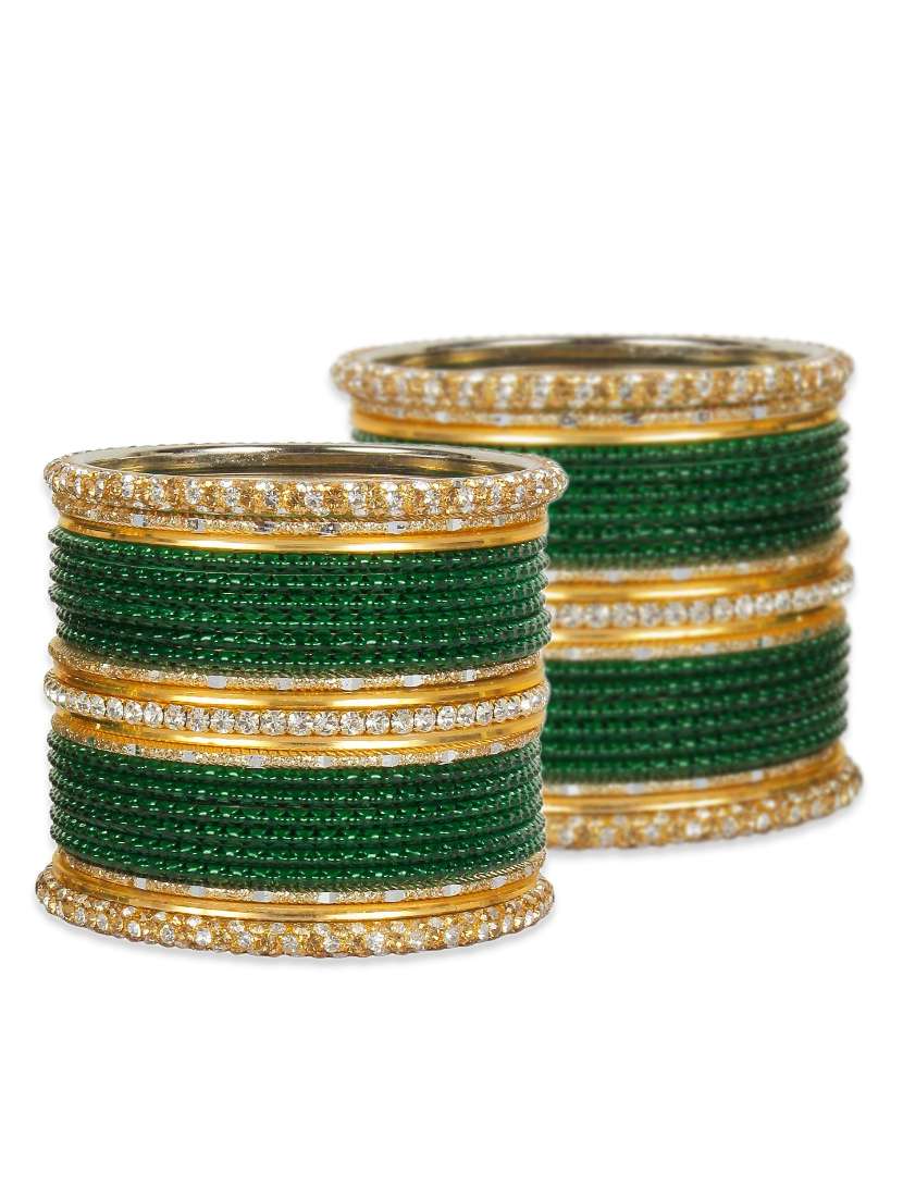 green metal bangle