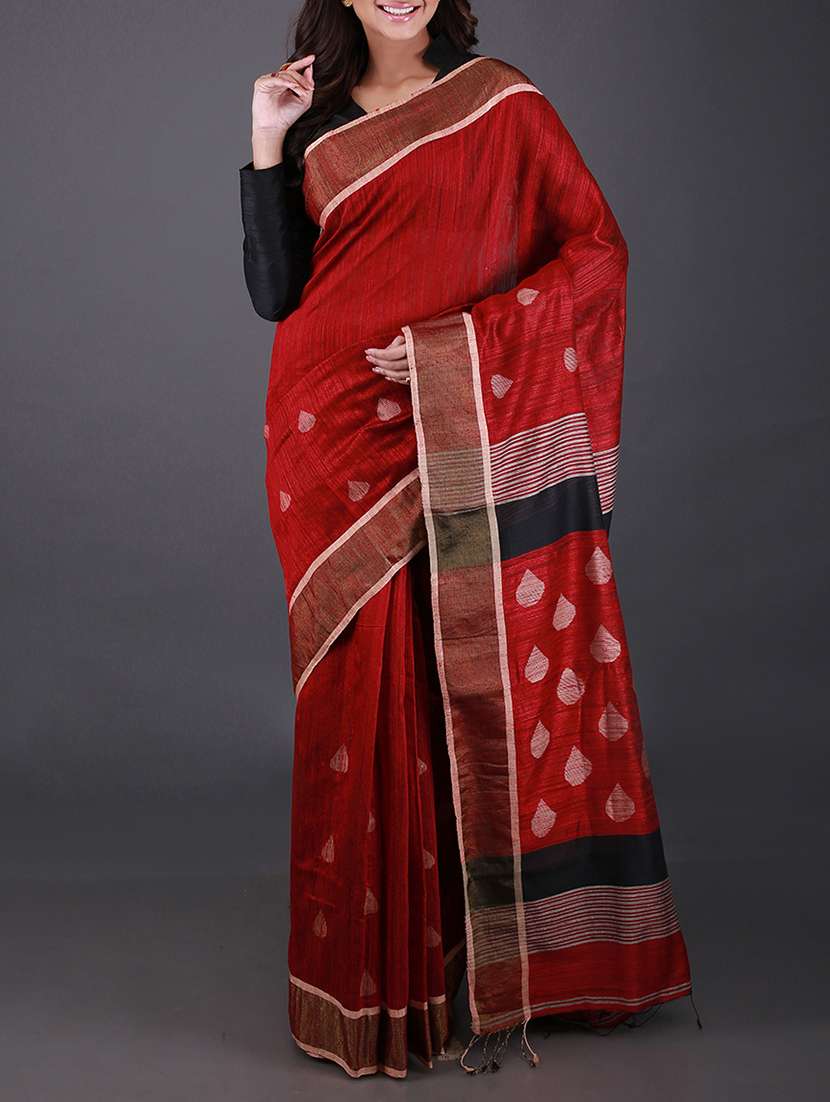  red matka silk saree