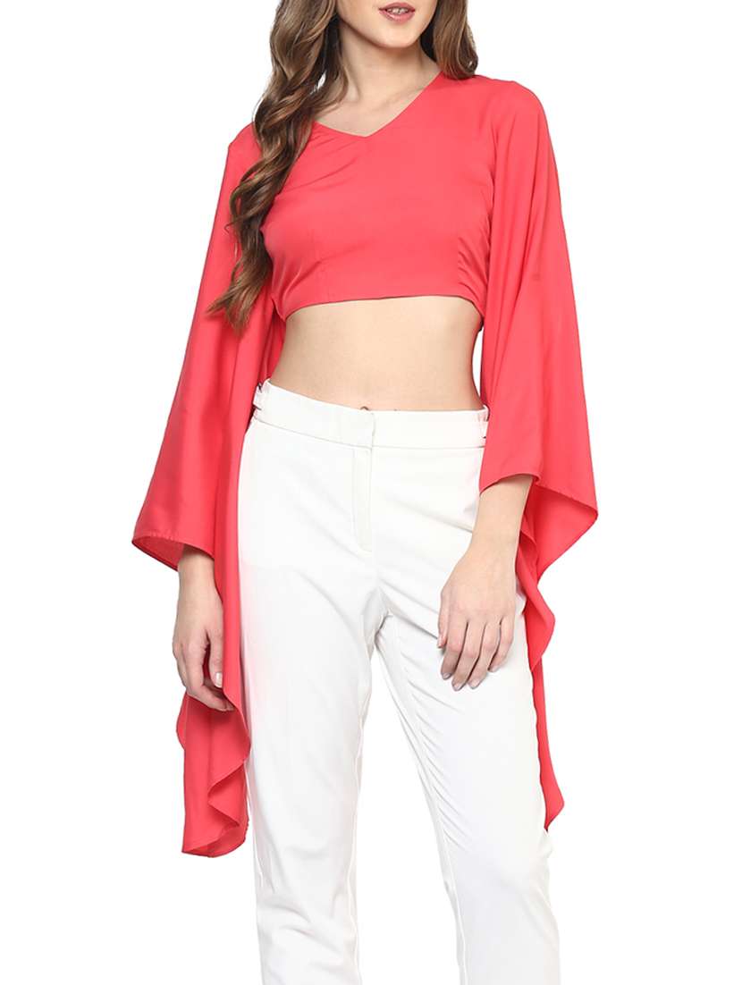 extended bell sleeve crop top