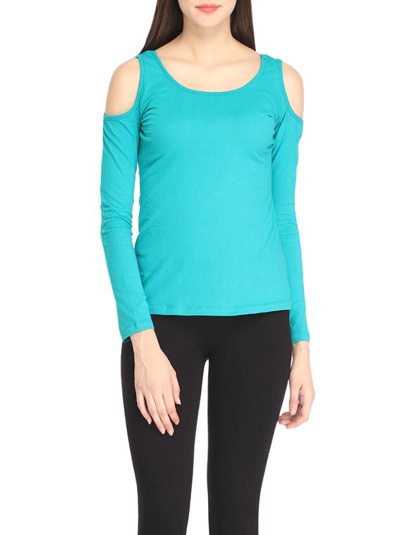 light blue cotton regular top - 12799973 - Zoom Image - 0