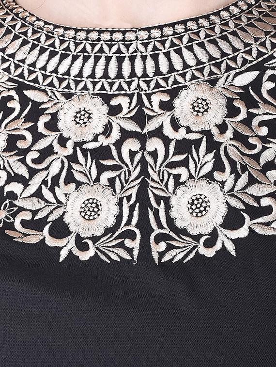 black rayon straight kurta - 12804932 - Standard Image - 3