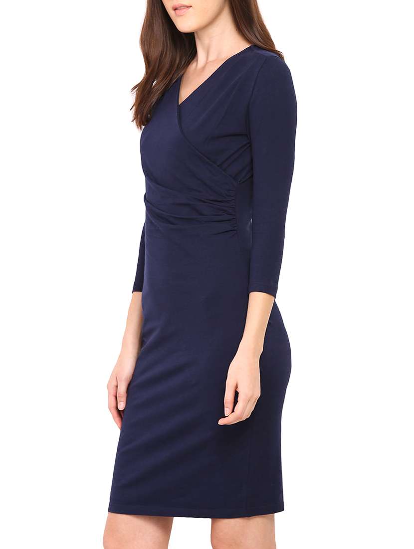 navy blue cotton bodycon dress