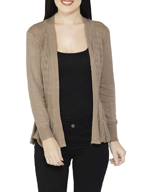 Buy online Brown Cotton Shrug from capes shrugs for Women by