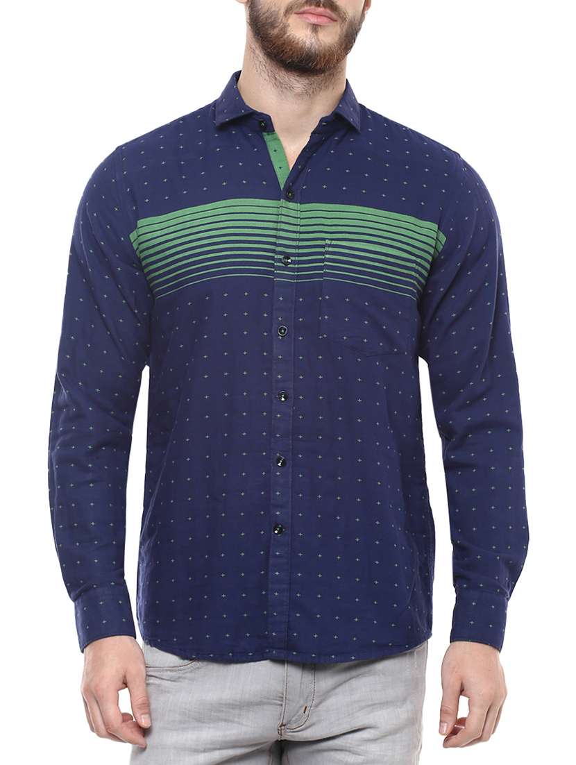 blue cotton casual shirt