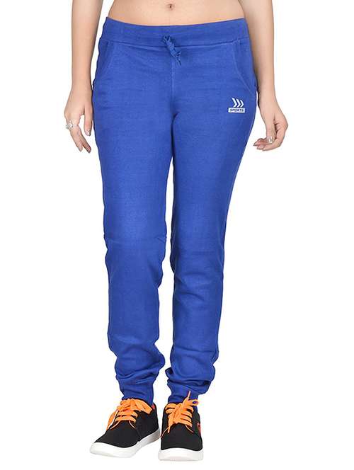 blue cotton regular track pants - 12814008 -  Standard Image - 0