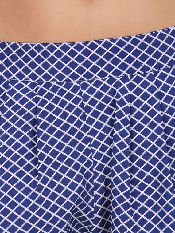 blue polyester pleated trouser - 12815512 - Standard Image - 3