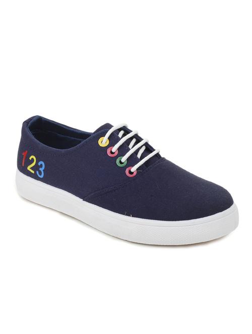 blue canvas laceup casual shoes - 12815523 -  Standard Image - 0