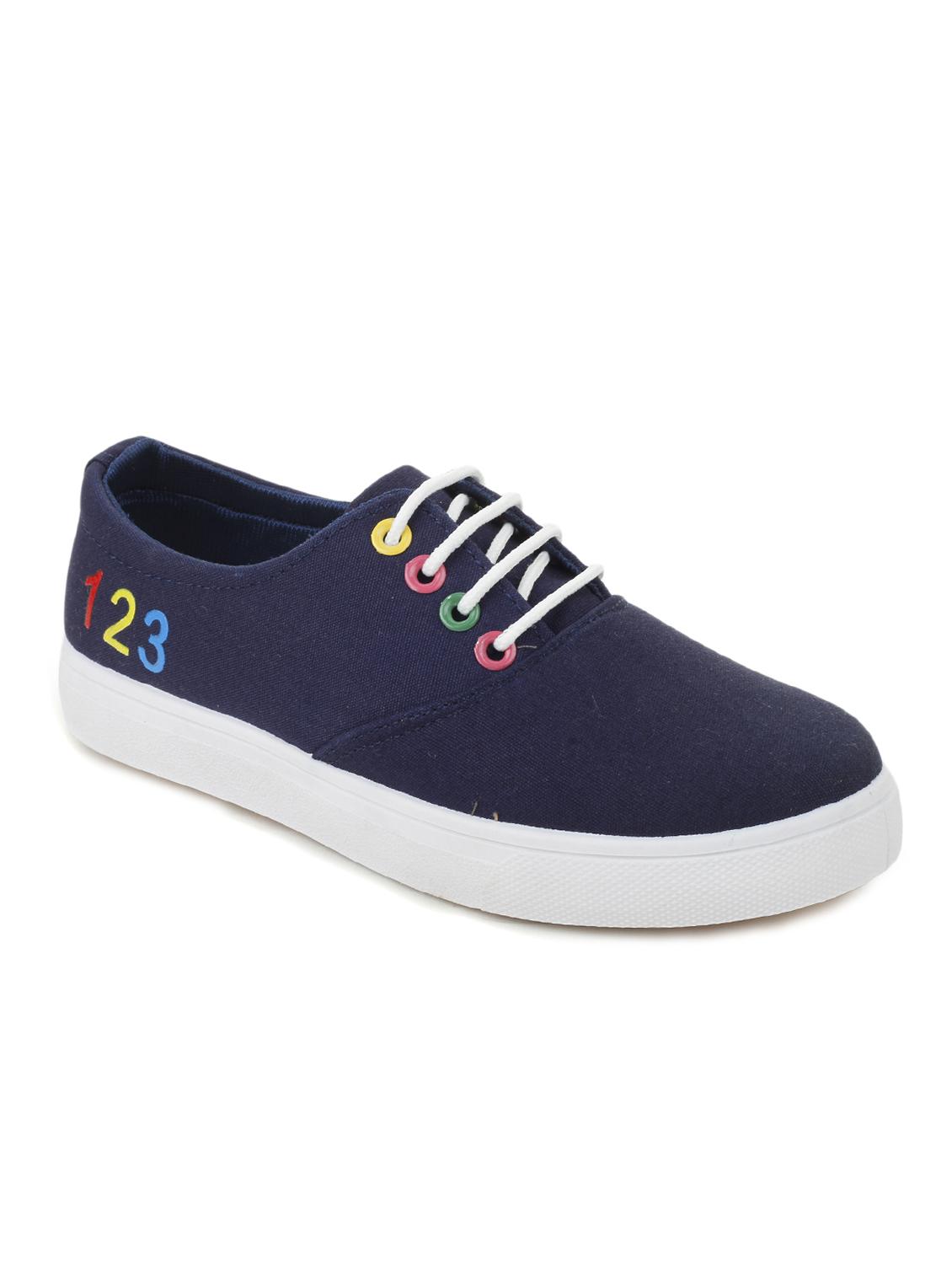 blue canvas laceup casual shoes - 12815523 -  Zoom Image - 0