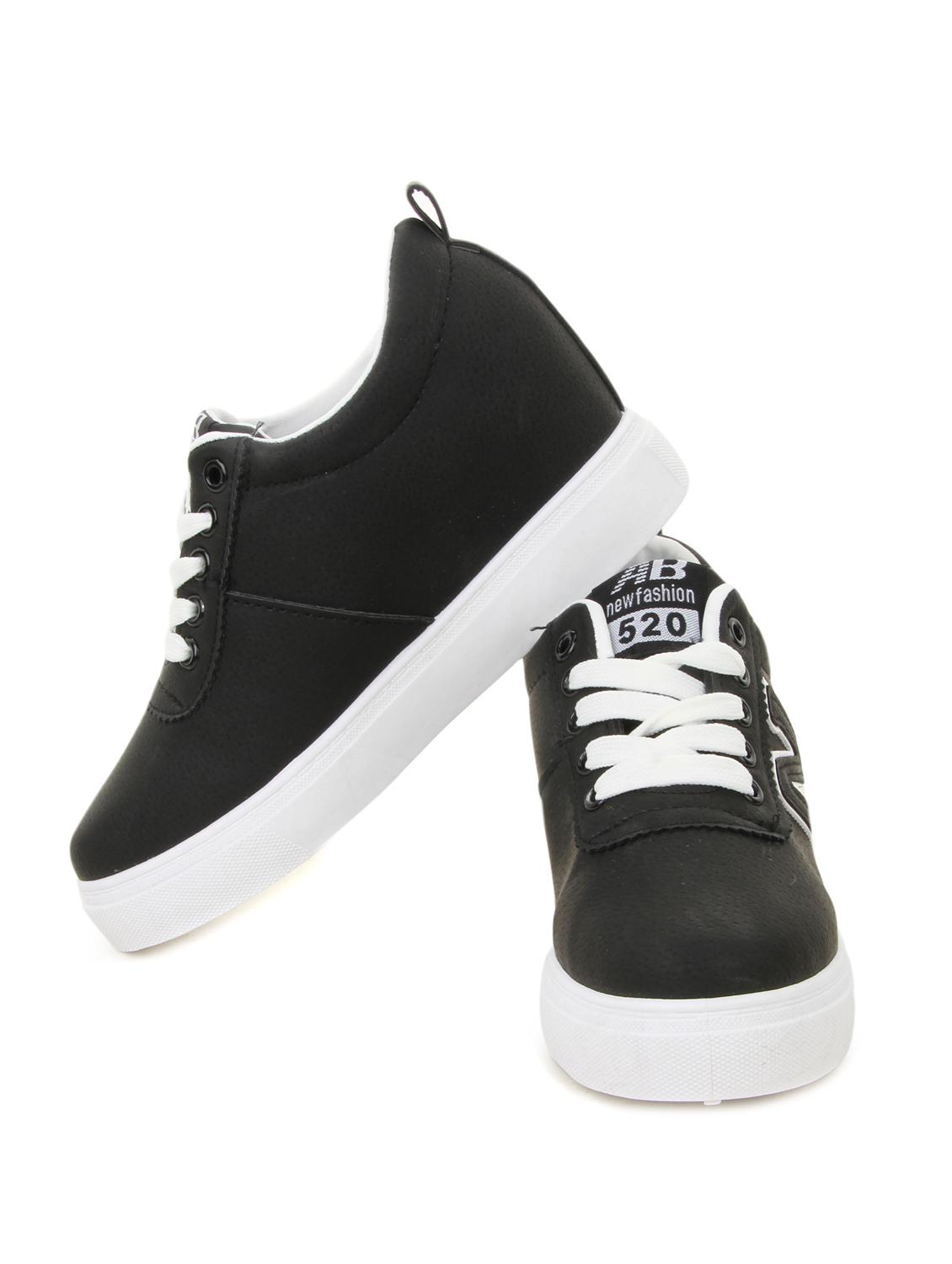 black canvas laceup casual shoes - 12815527 - Standard Image - 3