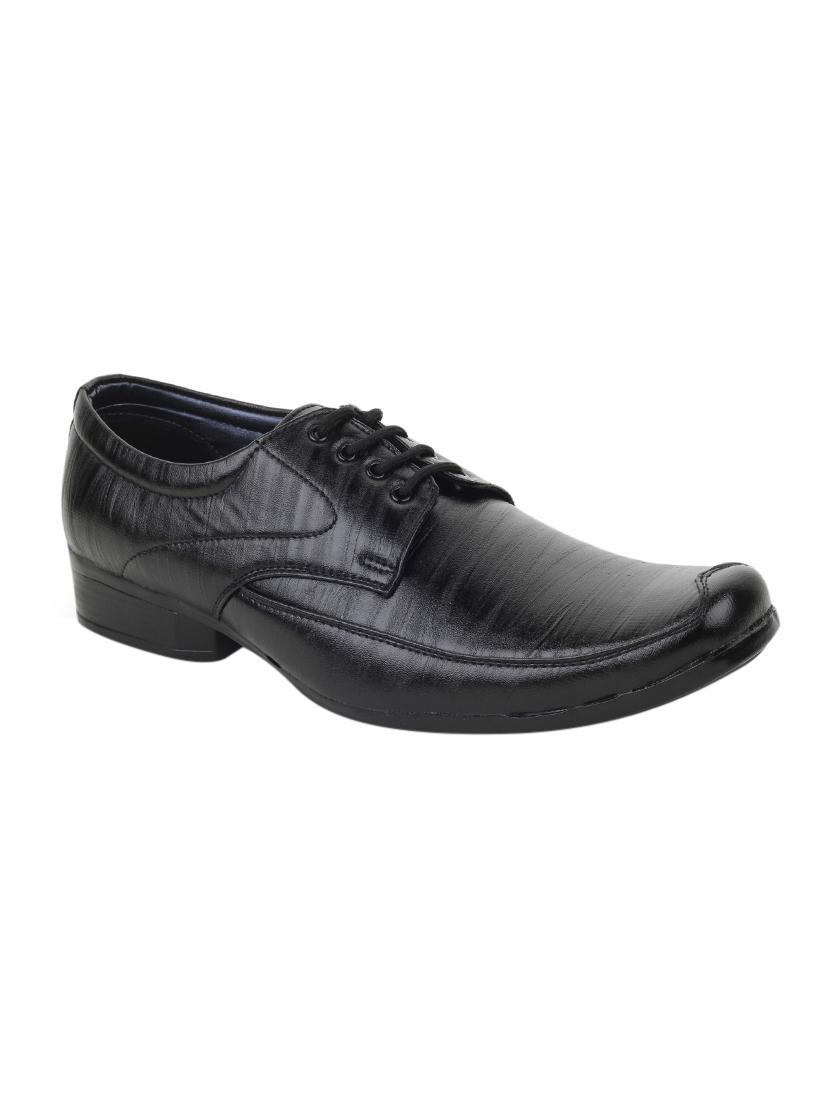 black leatherette lace up derby - 12816313 -  Zoom Image - 0