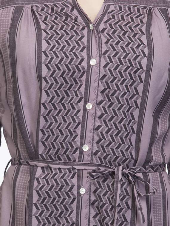 purple viscose regular tunic - 12817353 - Standard Image - 3