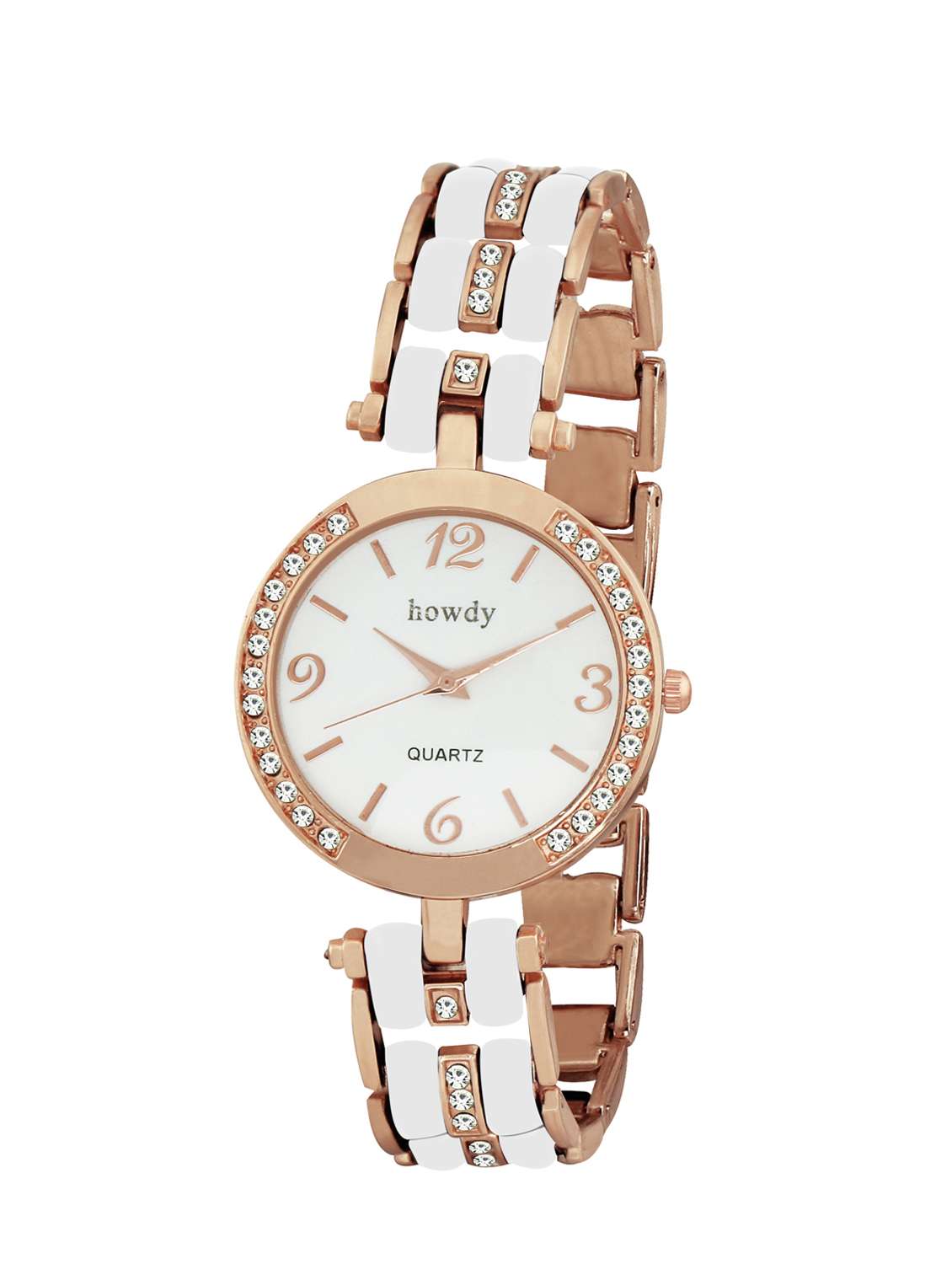Buy online Antic Studded Analog White Dial With Metal Strap Watch