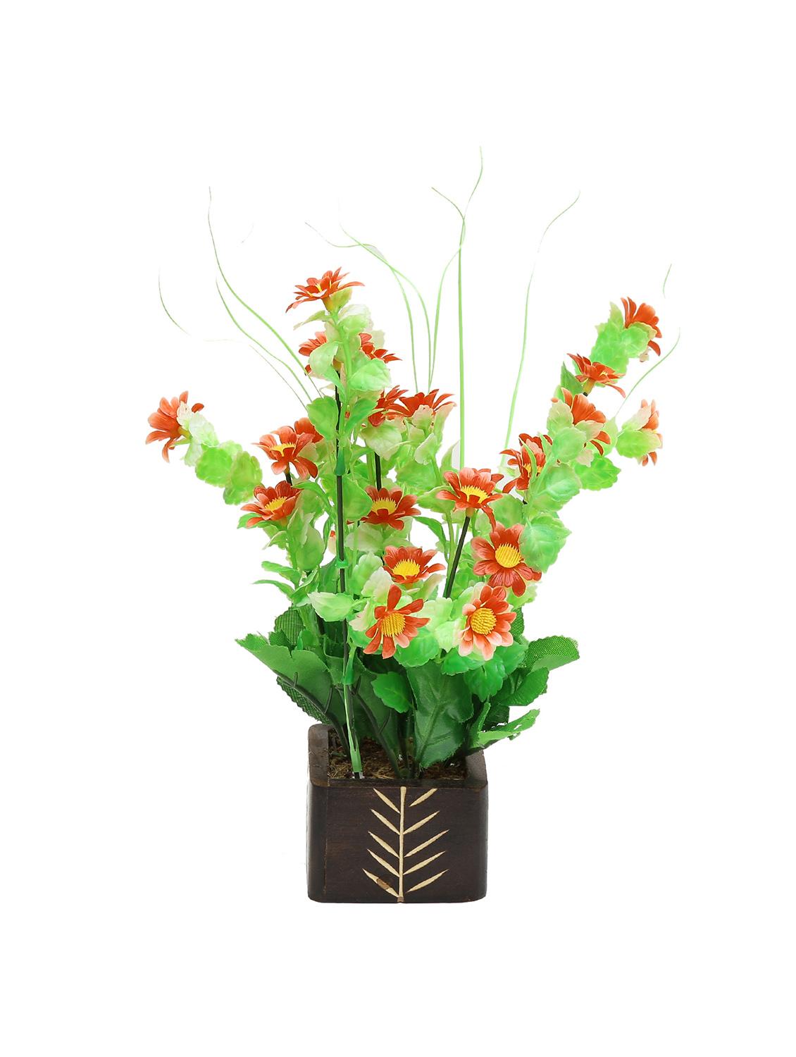 Random Artificial Potted Plant With Red Daisy Flowers By Random Artificial Potted Plant With Red Daisy Flowers By Online Ping For Indoor Plants In India 12818957