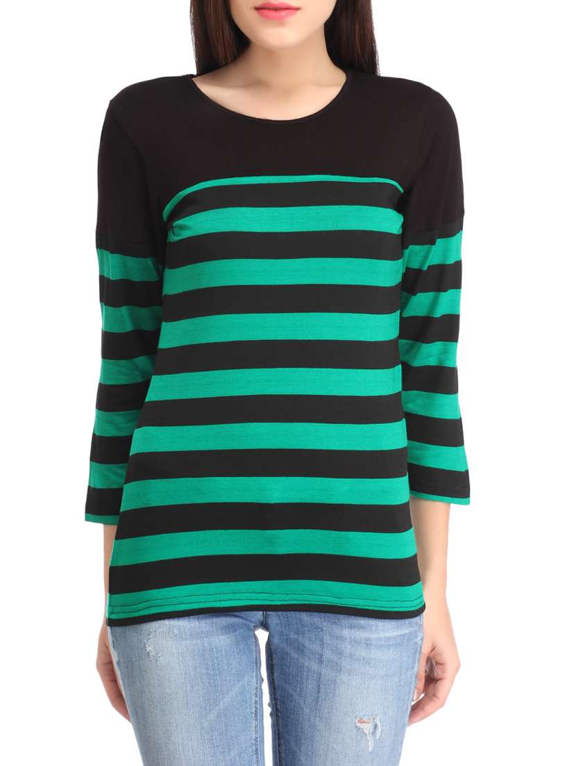 round neck striped tee
