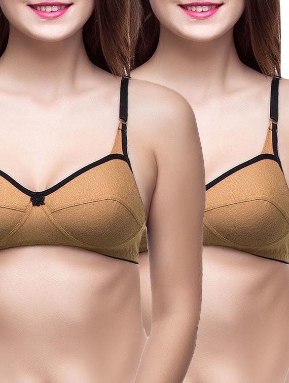 set of 2 brown hosiery bras - 12827837 - Zoom Image - 0