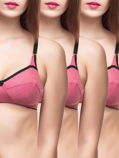 set of 3 pink hosiery bras - 12827844 - Standard Image - 0