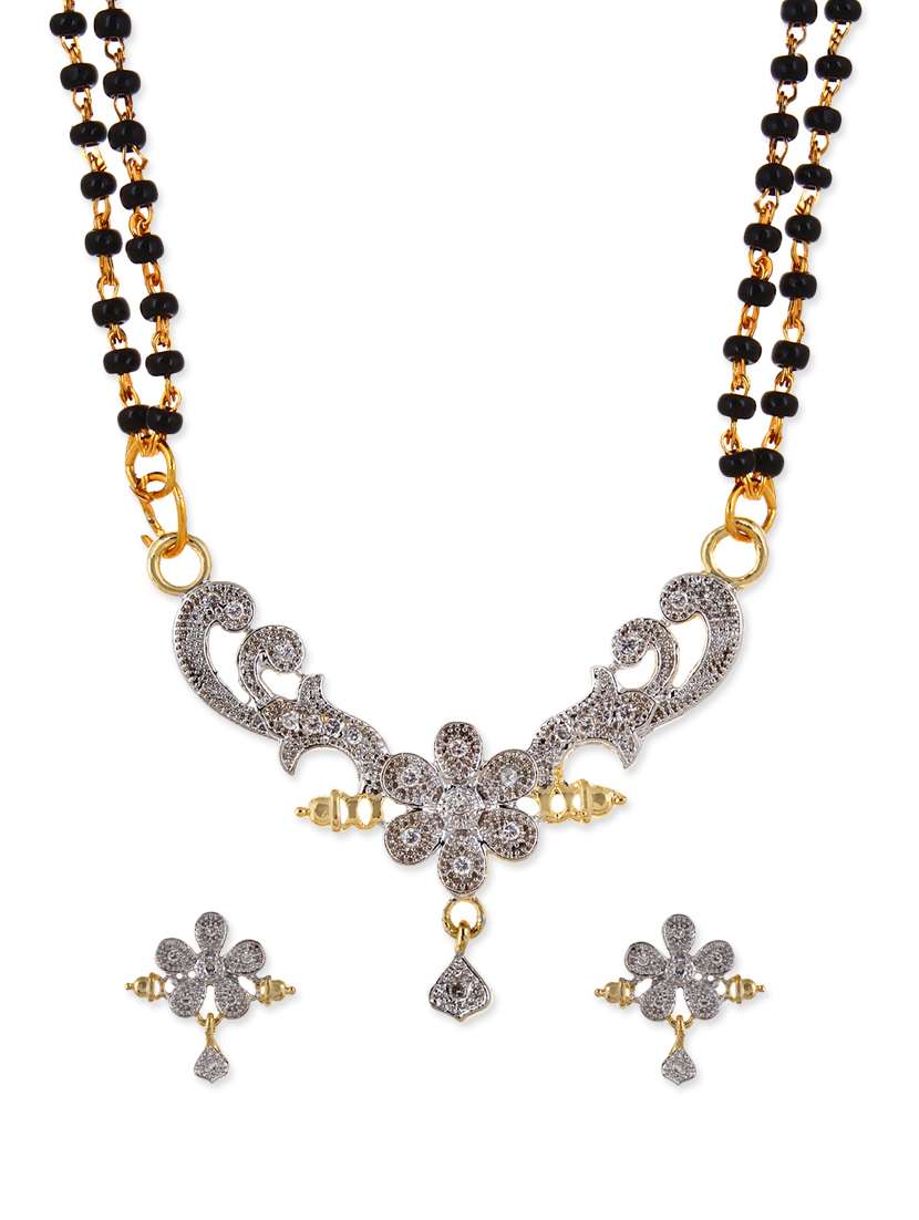 multi colored metal mangalsutra necklace