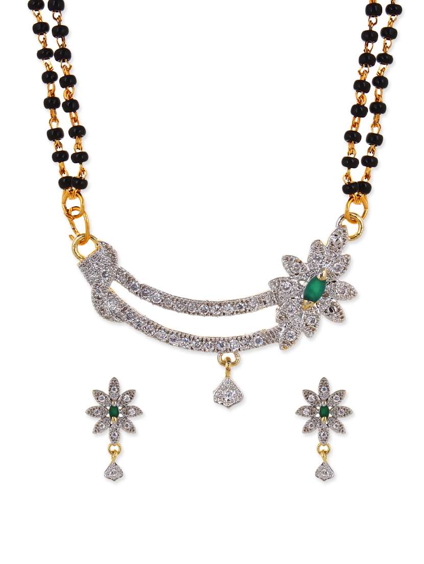 multi colored metal mangalsutra necklace