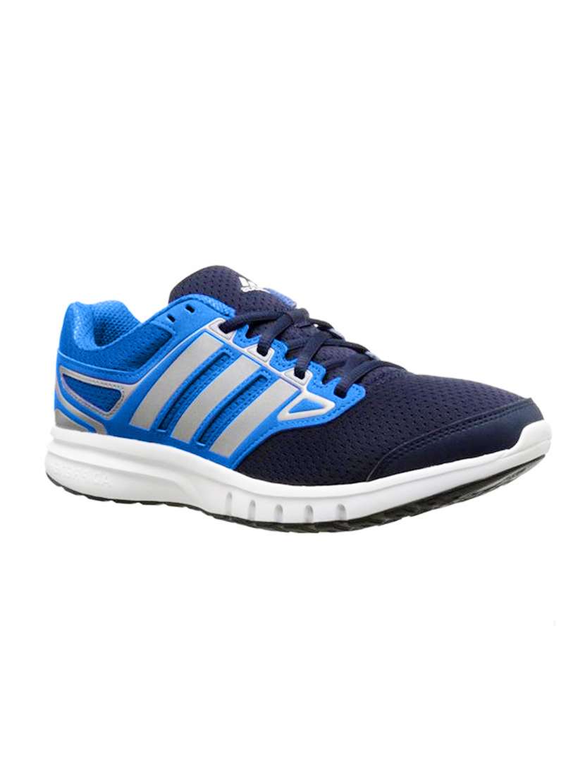 blue fabric sport shoes