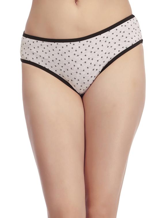 light grey printed cotton panty - 12832947 - Zoom Image - 0