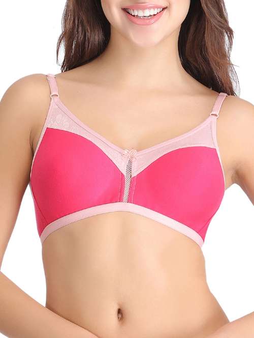 pink cotton tshirt bra - 12833005 - Standard Image - 0