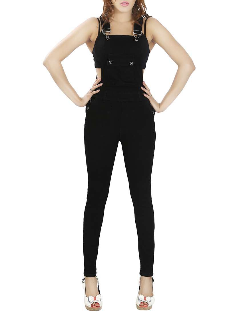 Black Denim Dungaree