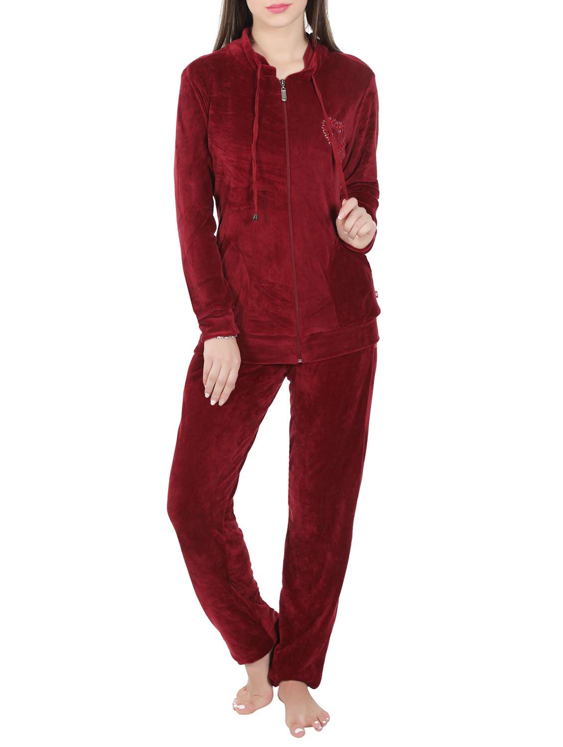 Buy online Red Velvet Nightwear Set from sleepwear for Women by