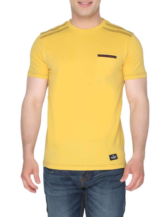 solid yellow cotton t-shirt