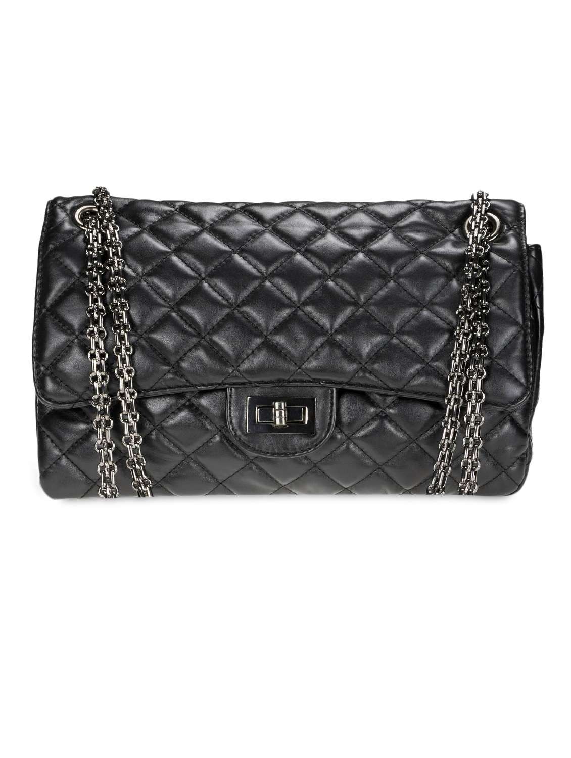 black leatherette handbag