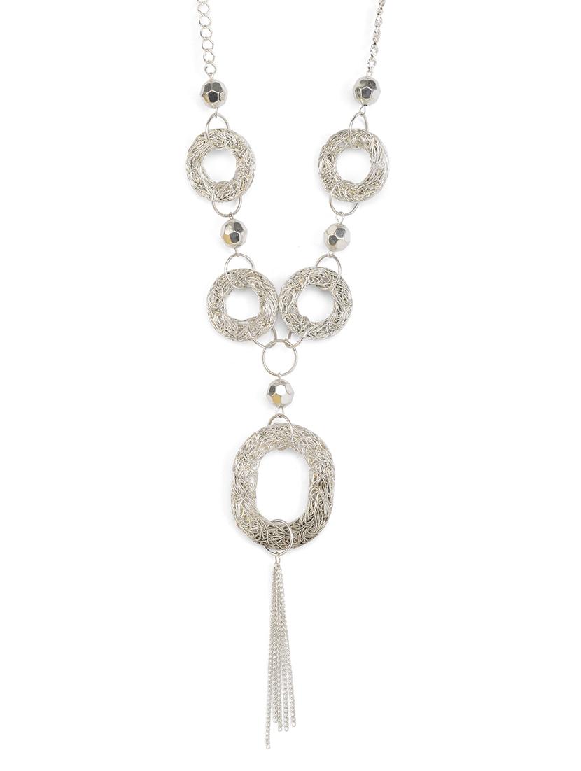 Silver Metal Long Necklace - By