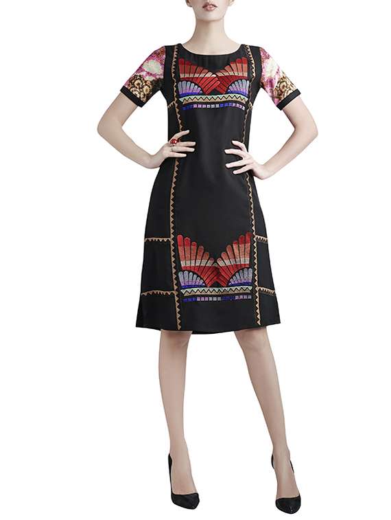 black georgette aline kurti