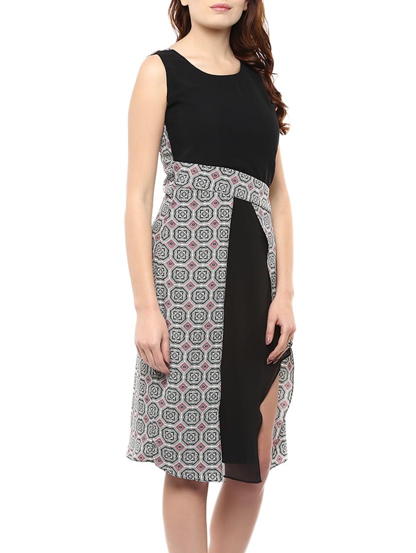 multi colored crepe wrap dress - 12865942 - Zoom Image - 0