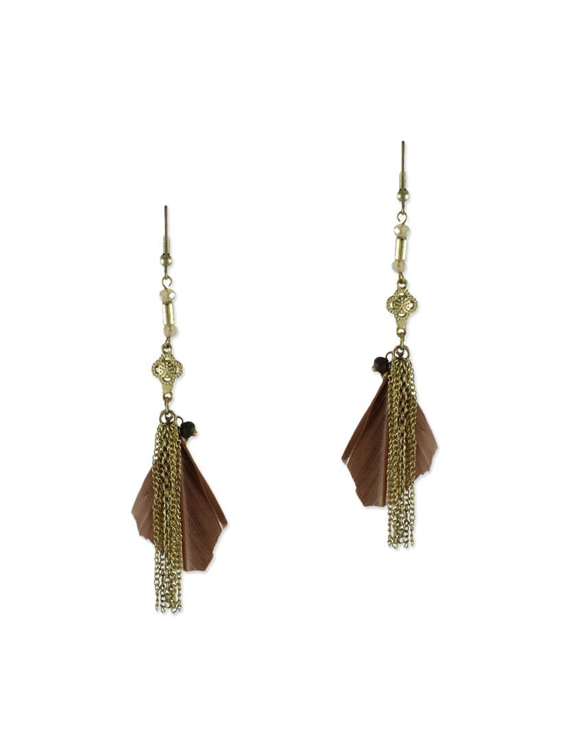 brown metal drop earring