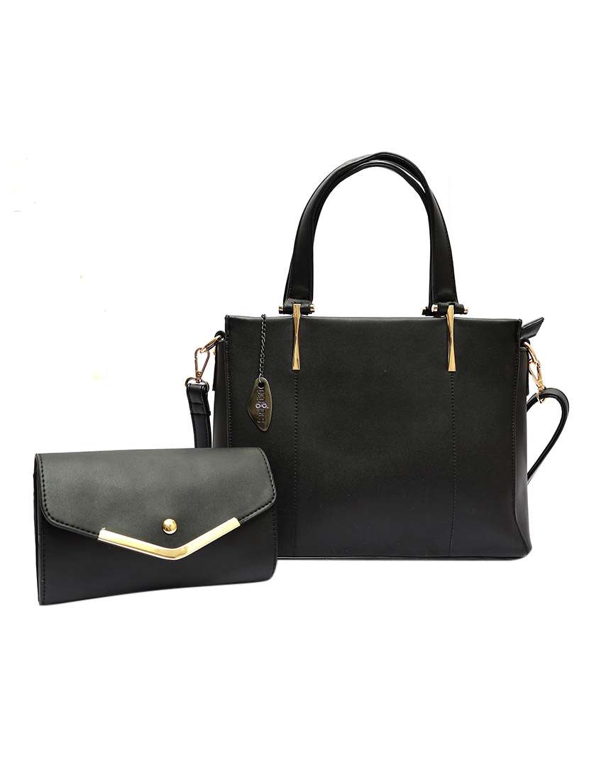 black leatherette handbag