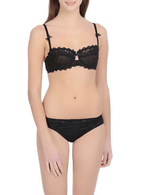 black nylon bras and panty set - 12888581 -  Standard Image - 0